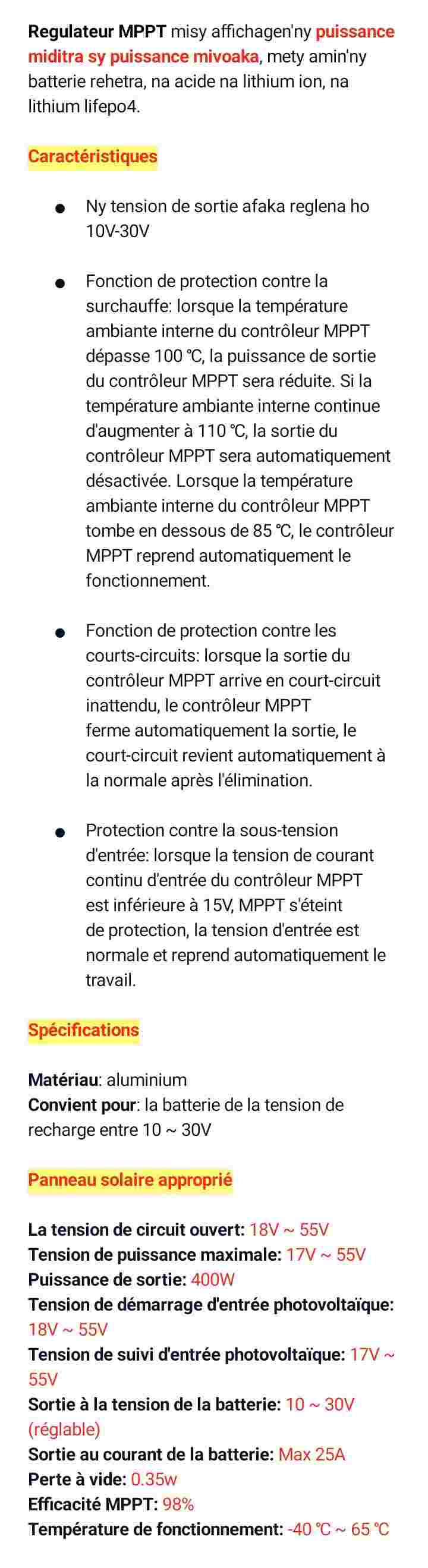 Détail produit